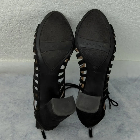 Franco Sarto Ankle Tie Sandals With Chunky High Heels The "Ernie" - Picture 11 of 17